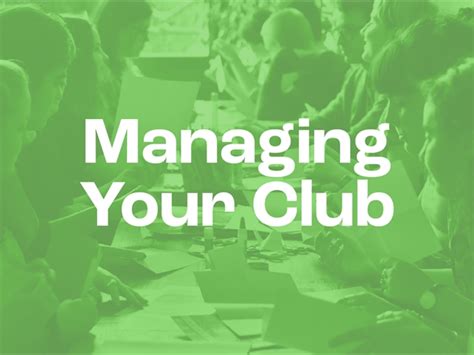 Manage Your Club .